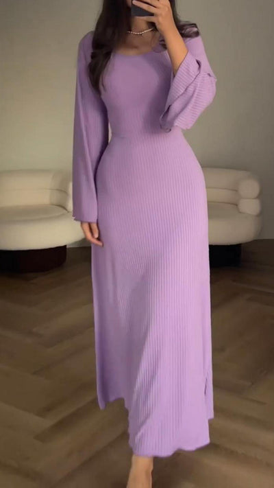 Isabella™️ -Løs langærmet splitkjole