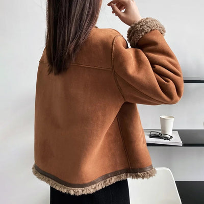 Annika™️- Luksuriøs efterårsjakke i lammepels