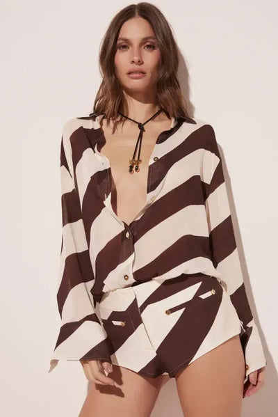 Signe zebra todelt shorts-sæt
