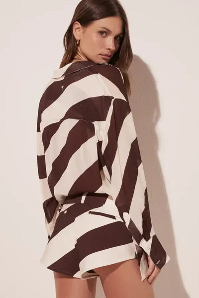 Signe zebra todelt shorts-sæt